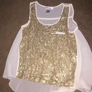 White and gold shirt